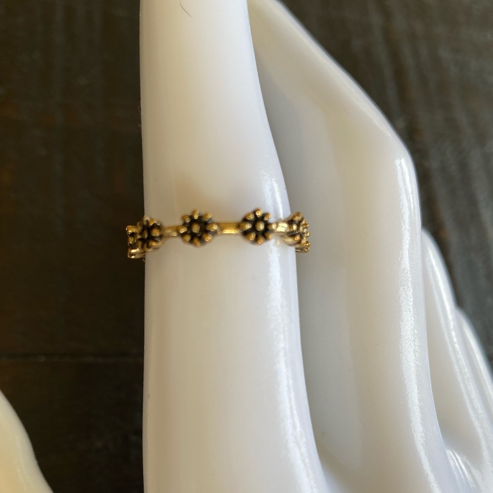 Gold Floral Stackable Ring - Women's Jewelry